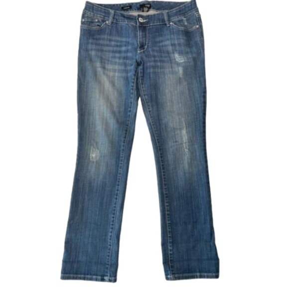 a.n.a  A New Approach Modern Fit Straight Leg Distressed Jeans Size 12 #0882 - Picture 1 of 8